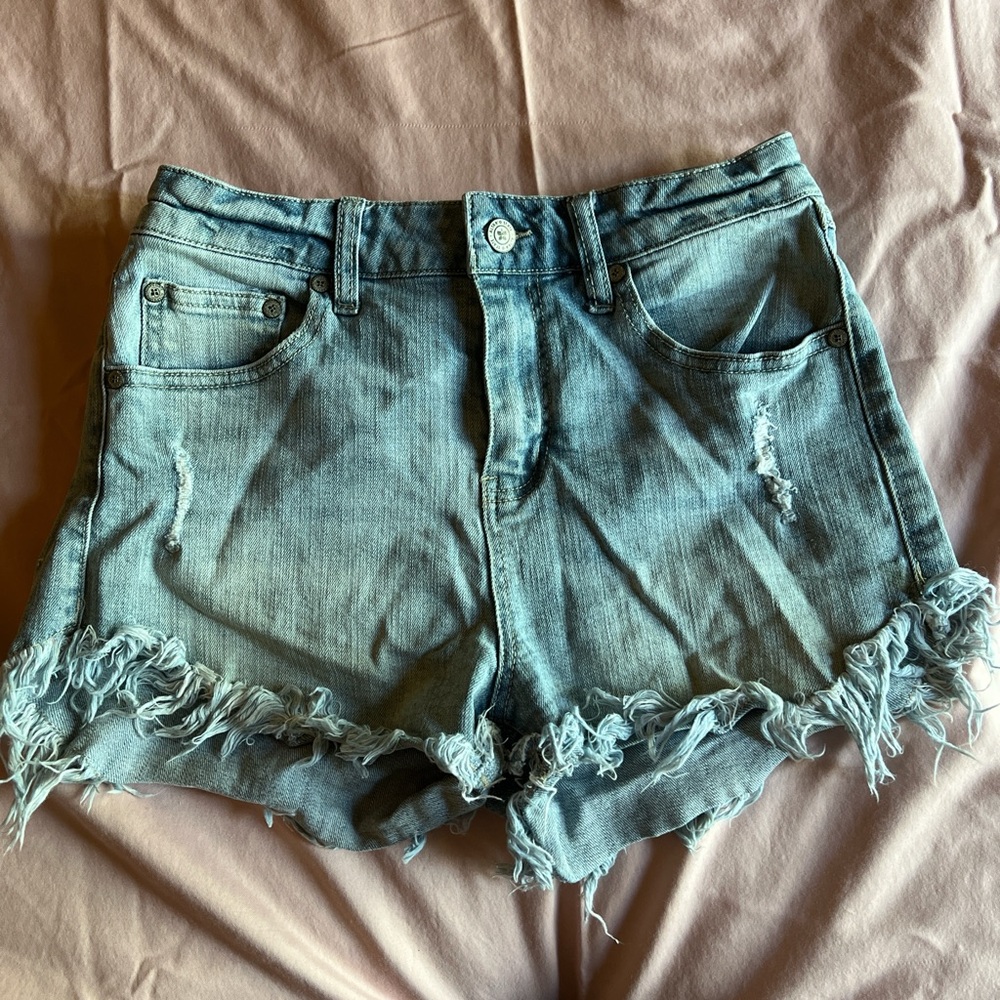 Altar'd State Distressed Blue Jean Shorts
